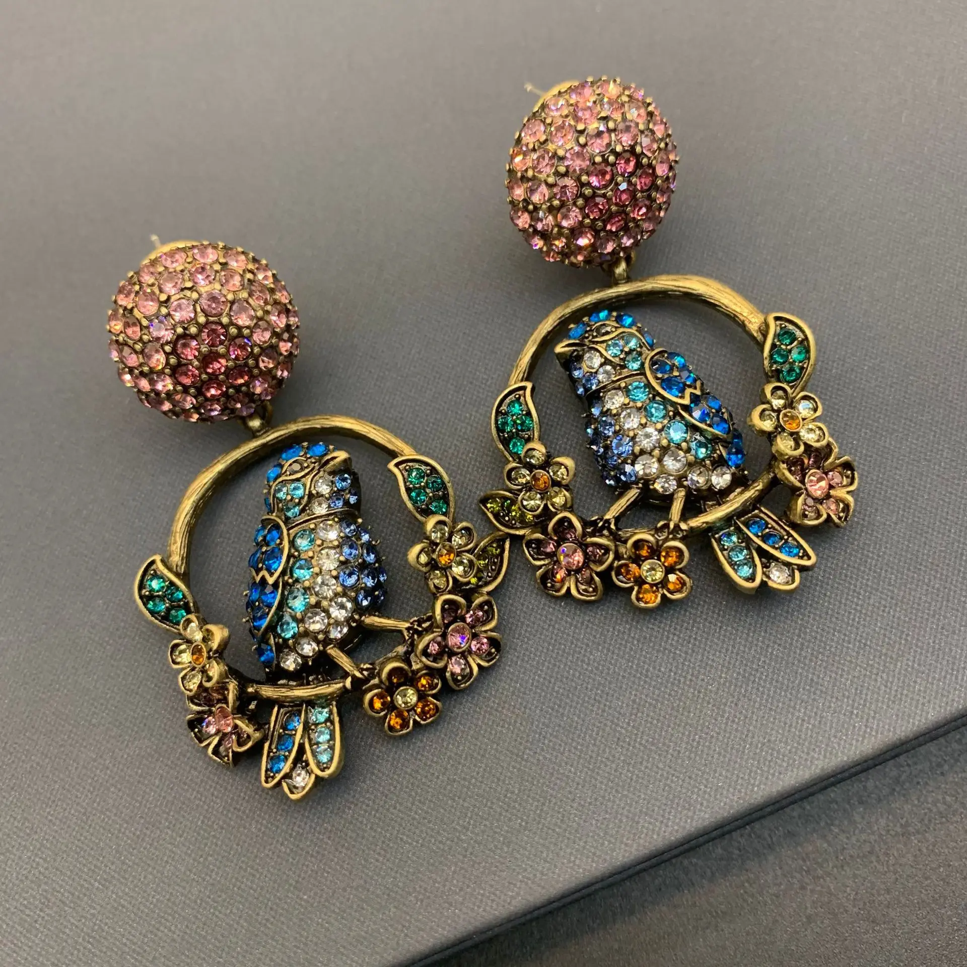 

Bird Flower Stud Earrings