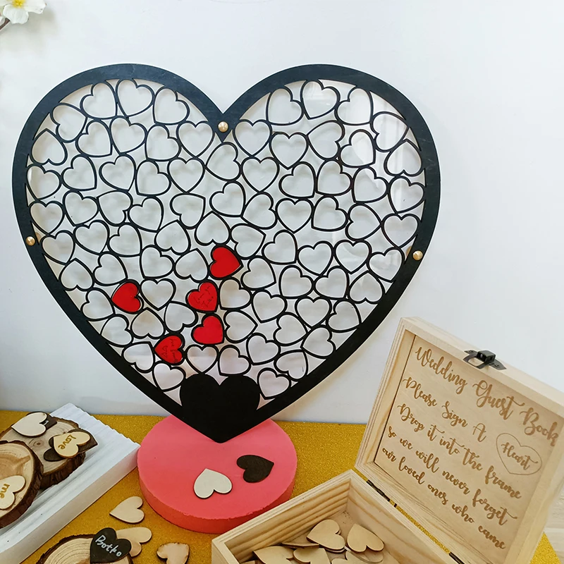 

Love Heart Puzzle Sign Guest Book Wooden Beautiful Memories Eternal Love Collection Unique Wedding Decorations