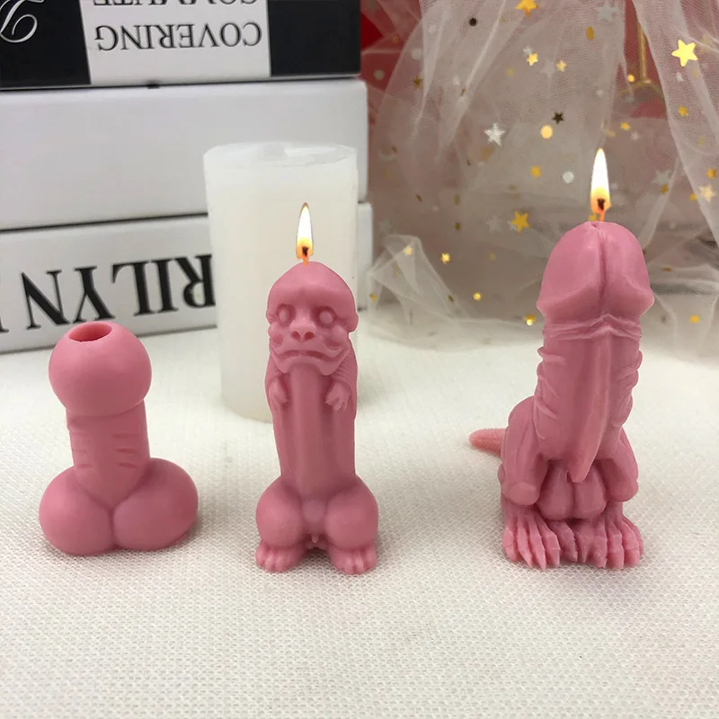 

Diy special-shaped little second candle mold creative male features beauty holding aromatherapy candle silicone mold
