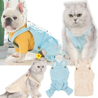 dog clothes 2022 spring pet clothing jean rompers for cat dog jumpsuit french bulldog strap skirt corgi teddy poodle dog outfit
