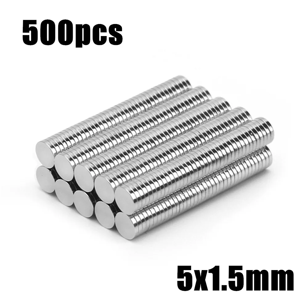 

500pcs 5x1.5mm Super Powerful Strong Bulk Small Round NdFeB Neodymium Disc Magnets Dia 5*1.5mm N35 Rare Earth NdFeB Magnet