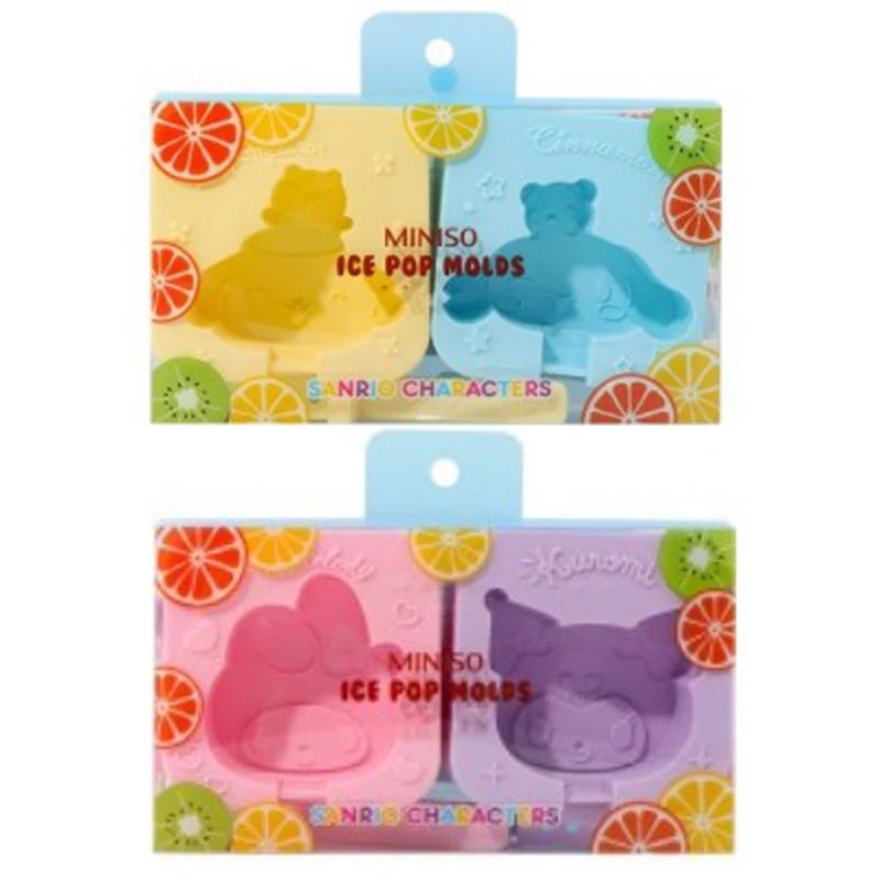 

Sanrios Kawaii Cinnamoroll Pompom Purins Kuromi My Melody Two and One Silica Gel Popsicle Mold Easy Make Ice Cream Household