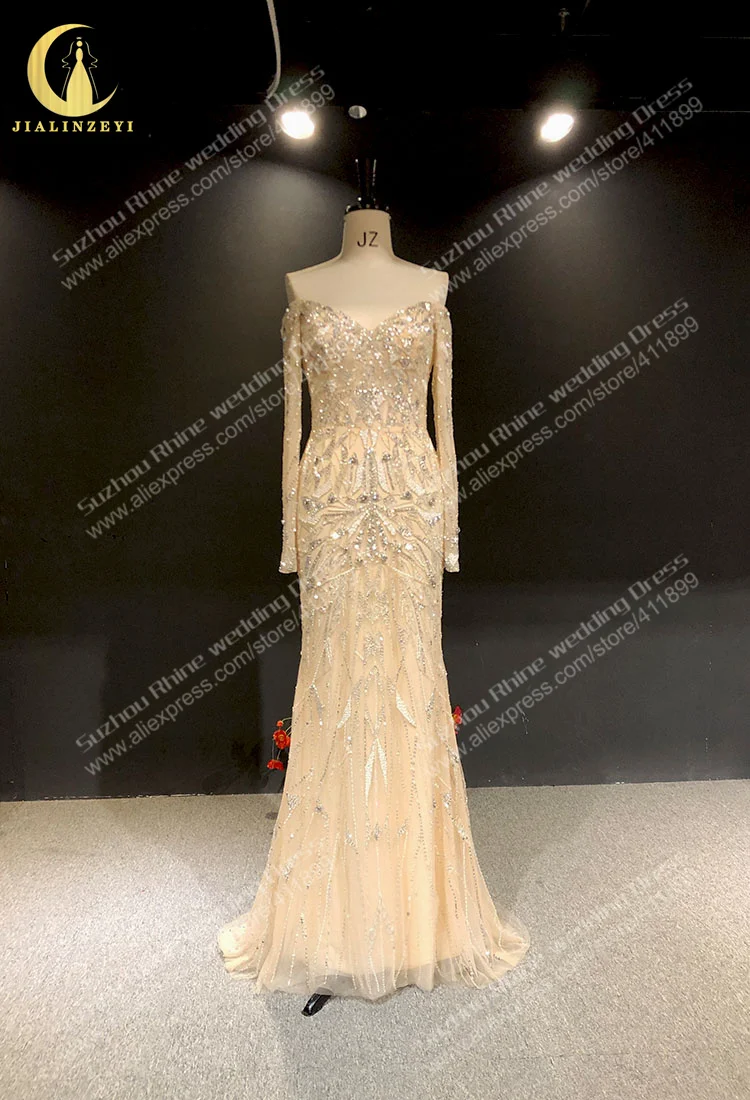 

2533 Zuhair Murad Long Sleeves Off the Shouder Full Beaded Mermaid Wedding Gown Wedding Dresses robe de mariage Wedding dresses