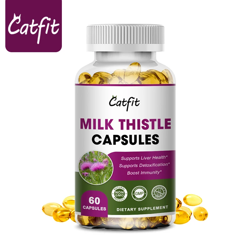 

Organic Milk Thistle Extract Capsules Liver Health Help Liver Detox & Cleanse Liver Protection Decompose alcohol Health Food