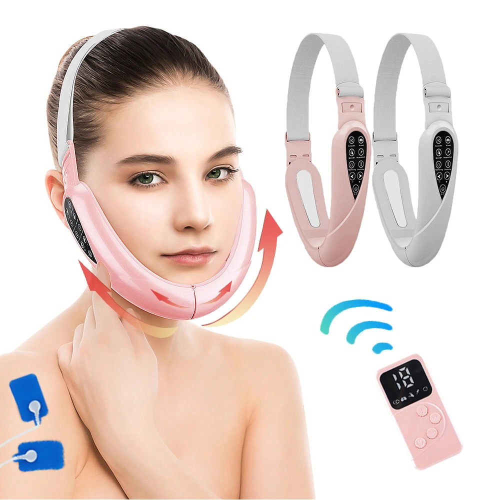 

Facial Lifting Device LED Photon Therapy Face Slimming Vibration Body Massager Double Chin V Shaped Cheek Lift Belt Tens Machine