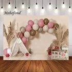 Богемный фон для фотосъемки Mehofond в стиле бохо с воздушными шарами для девушек на 1-й день рождения торт разбиваемый портрет Фотостудия