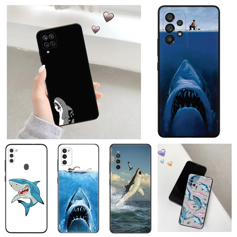 

Soft Phone Cases For Samsung A33 A53 A73 A72 A71 A51 A52 A42 A41 A32 A31 A23 A22 A14 A13 A12 A11 A21 Ocean Shark Matte Cover
