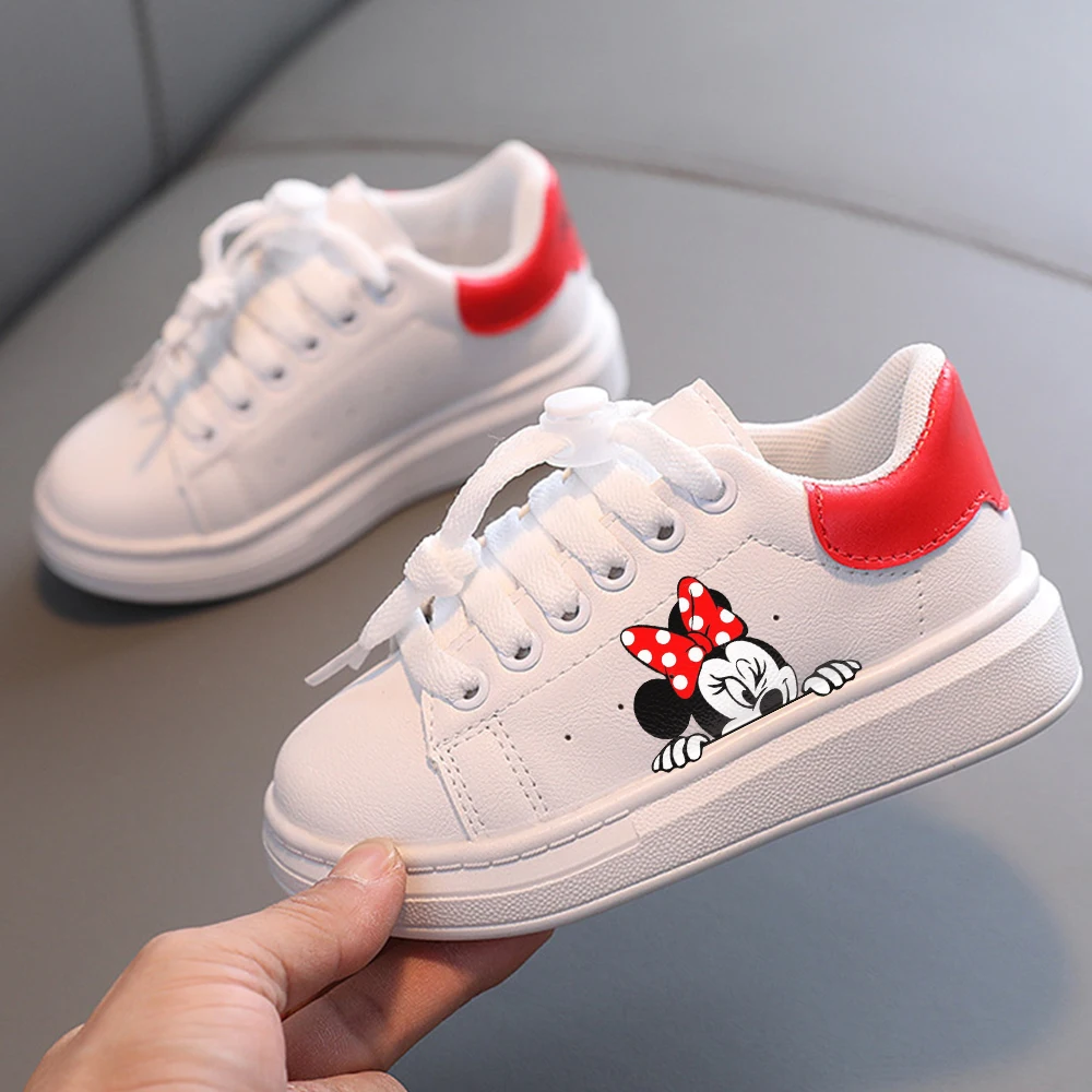 Disney Mickey Minnie Mouse Children Cartoon Girl Student Soft Soft Casual Shoes Sports Shoes Student Running Shoes Size