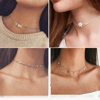 mix exquisite new trendy metallic womens short choker necklace collar european and american personality necklace party jewelry
