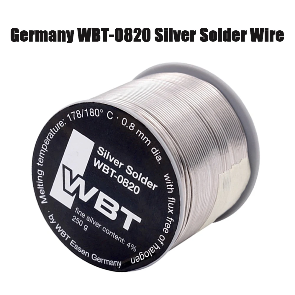 

Original Germany WBT-0820 Silver Solder Wire WBT 0820 0.8mm 4% Ag Silver Solder Good Quality