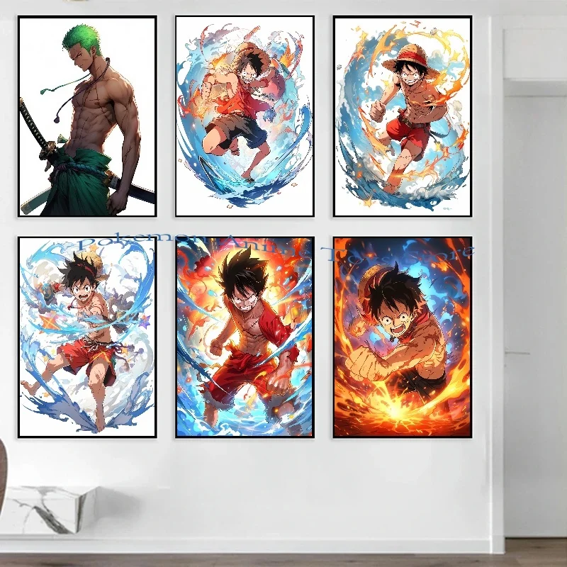 Эстетический цельный Аниме Обезьяна д Луффи холст плакат современное искусство