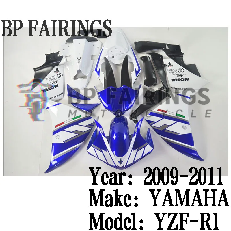 

NEW ABS Motorcycle full Fairing Kit fit For YZF R1 YFZ-R1 2009 2010 2011Bodywork Fairings kits set Blue White