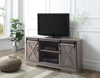 Industrial Style Sliding Barn Doors TV Stand TV Cabinet TV Table Center Table TV Console Gray Finish 58"L x 16"W x 28"H