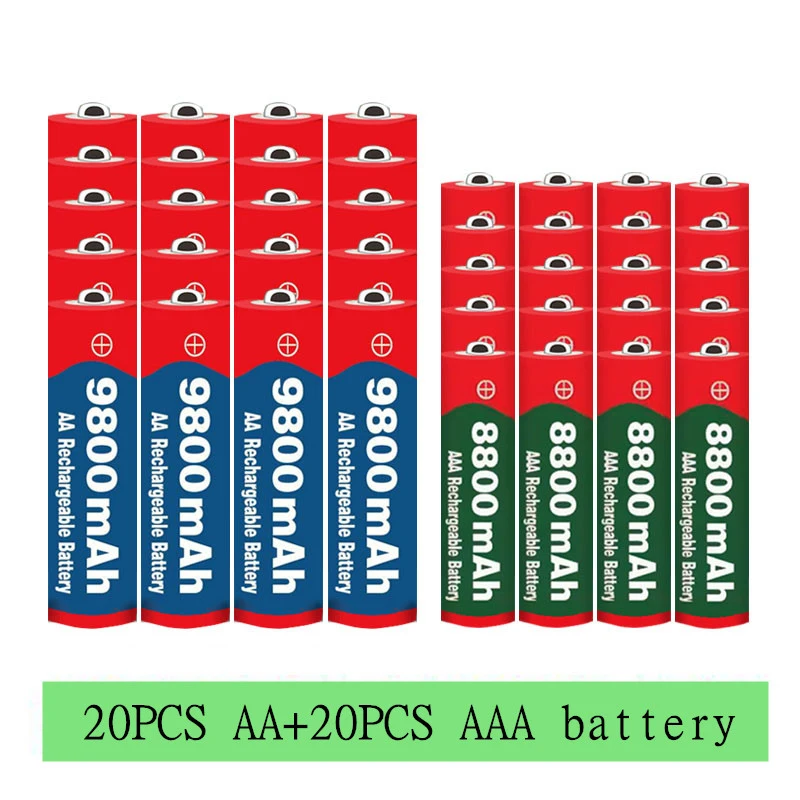 Новинка 1 5 в AA 9800 мАч + AAA 8800 Щелочная аккумуляторная батарея для часов игрушек