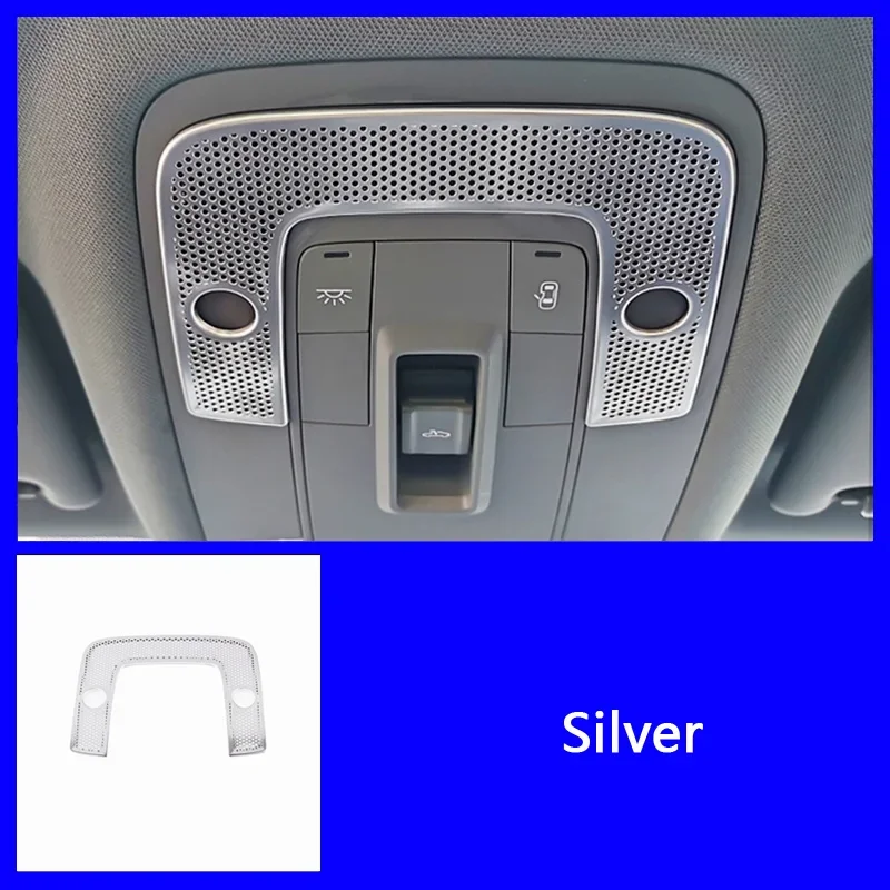 

Стайлинг автомобиля, передняя рамка для лампы для чтения, декоративная Обложка, отделка для Audi A3 8Y 2021-2022, аксессуары для интерьера из нержавеющей стали, наклейки