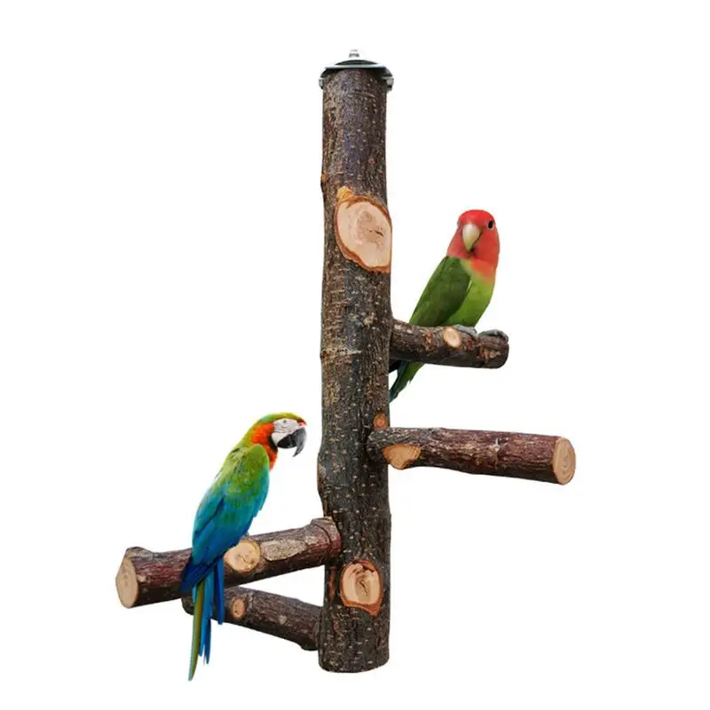 

Pet Parrot Raw Bird Stand Perch Stick Pole Wood Fork Tree Branch Stand Rack Toy Parrot Perches For Bird Cage Wooden Cage Tool
