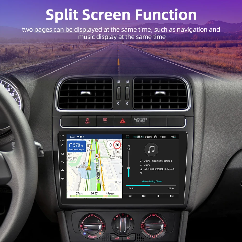 Автомагнитола Podofo 2 Din Android для Suzuki Super Vitra 2005 GPS-навигация Carplay 4G Wi-Fi стерео