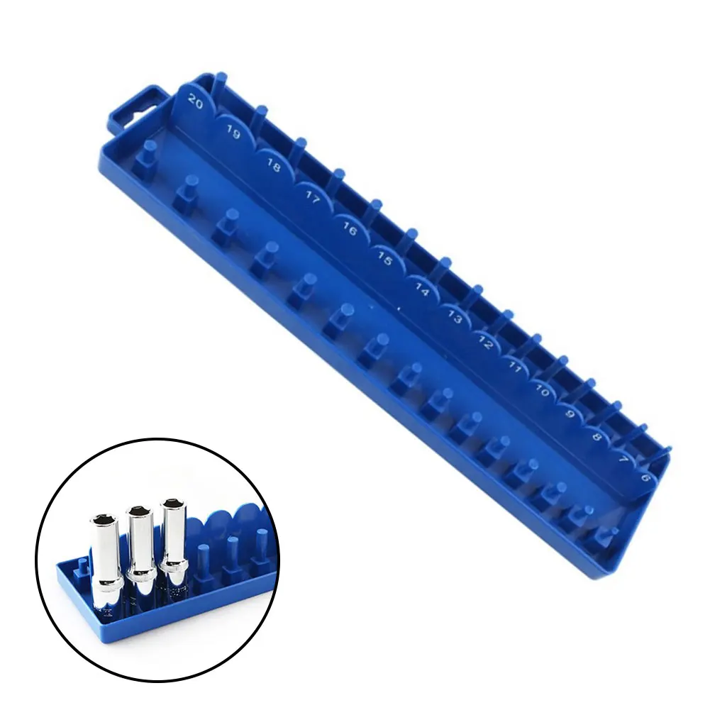 

3/8inch Metric Socket Storage Organizer Holder Bracket Plastic Socket Tray Rack Rail Sleeve Holder Hand Tool Accessories