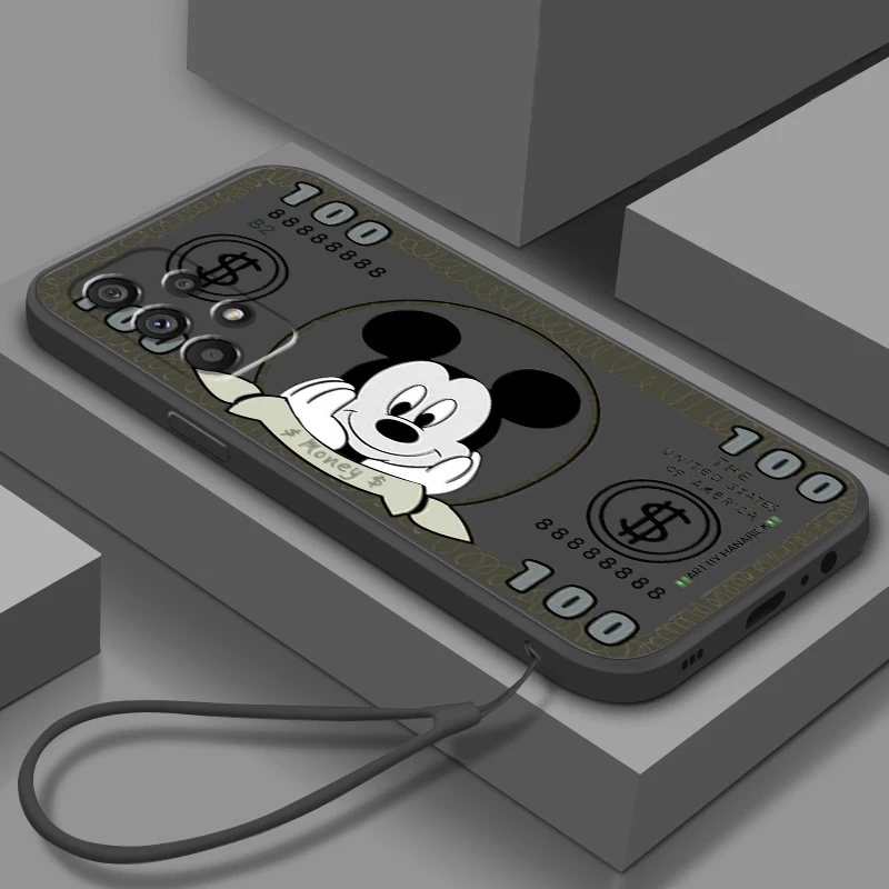 

Mickey Minnie Stitch Dollar Liquid Rope Phone Case For Samsung A73 A72 A71 A52 A53 A54 A51 A42 A34 A32 A14 A21 A13 A04 A03