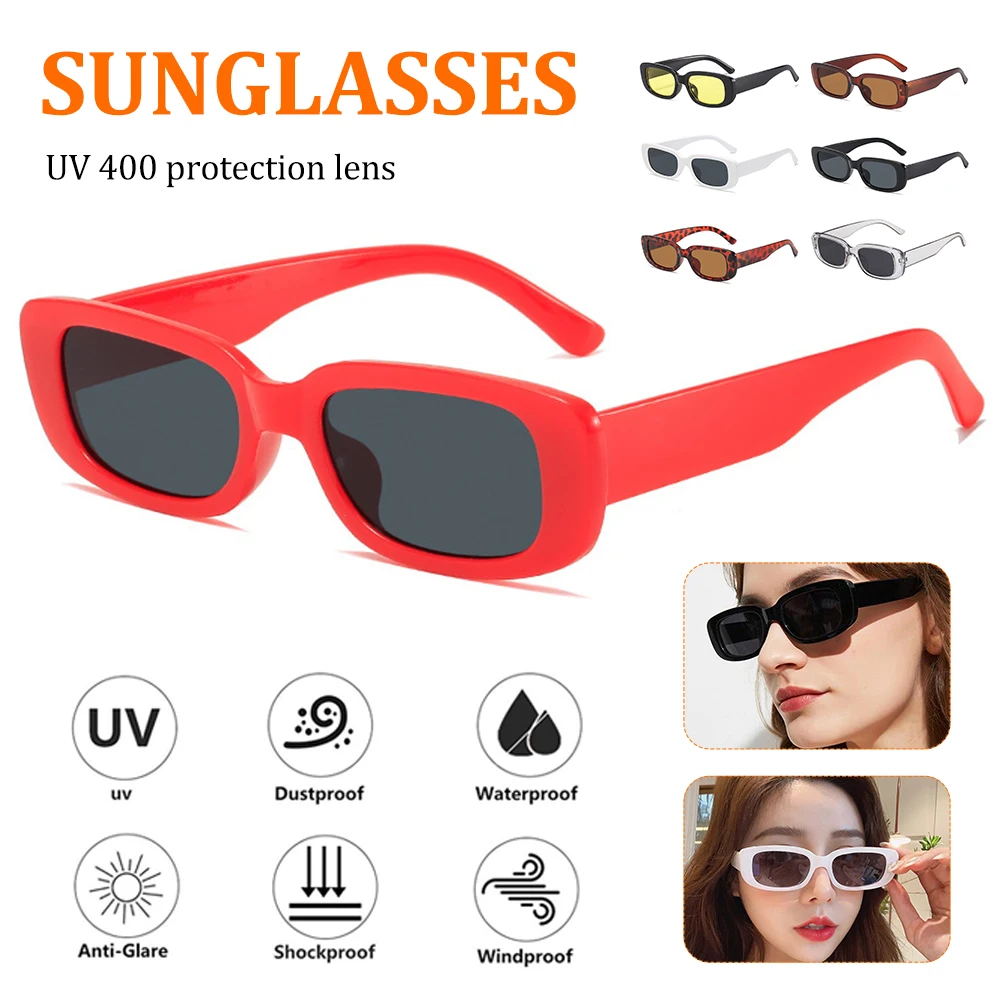 

2022 New Fashion Vintage Glasses Small Square Frame Sunglasses For Women Retro Punk Rectangle Sun Glasses Eyewear Shades