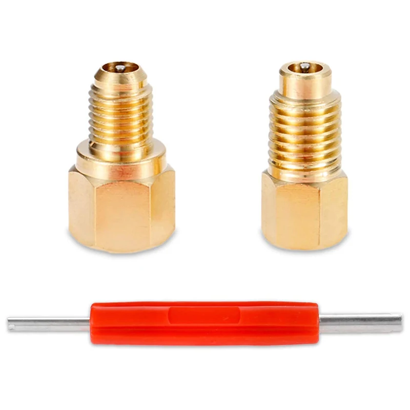 

Комплект адаптеров R12 R22-R134A, адаптер 1/4 дюйма, внутренняя резьба X 1/2 дюйма Acme, с 1 шпулей для удаления