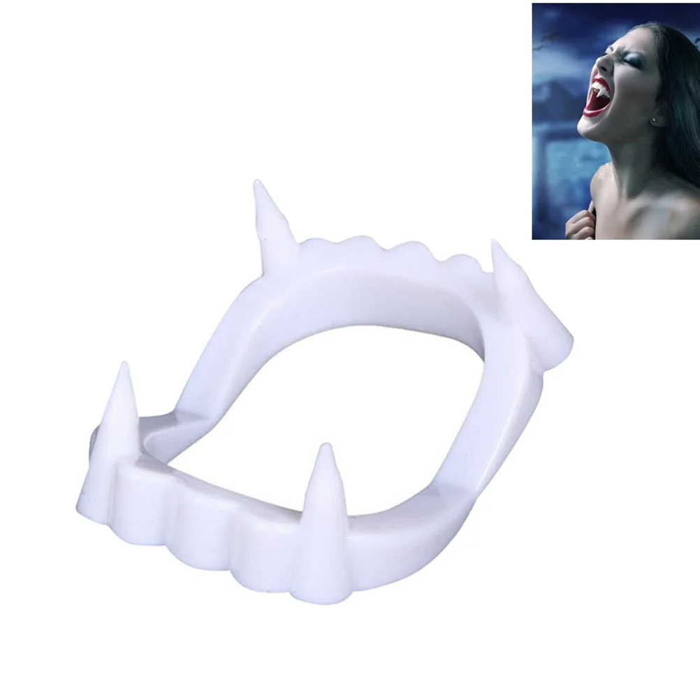 

12Pcs White Teeth Caps Werewolf Fangs For Halloween Prop Costume
