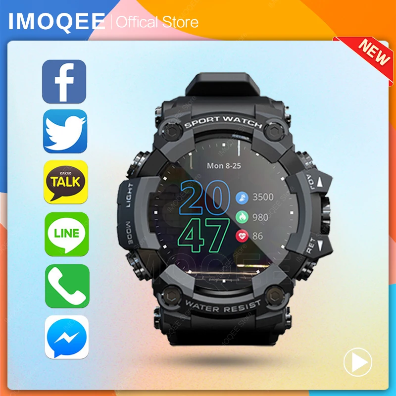 LOKMAT ANGRIFF Full Touch Screen Fitness Tracker Smart Uhr Männer Herz Rate Monitor Blutdruck Smartwatch Für Android ios