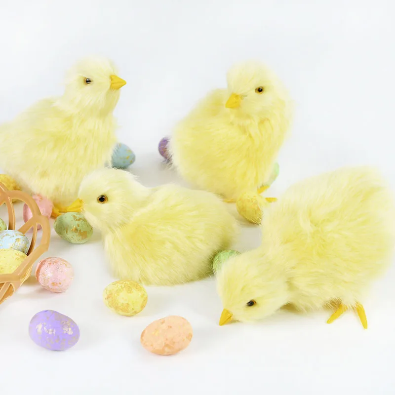 

1pc Lovely Plush Chick Toy Simulation Furry Small Chick Model Kids Favors gifts Animal Doll For Easter Decoration Party Supplies