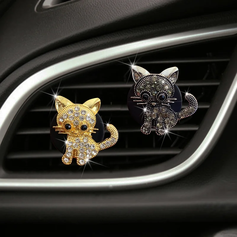 

Retro Cute Kitten Car Perfume Decoration Car Air Conditioner Outlet Interior Kitten Decoration Aromatherapy Car Decor