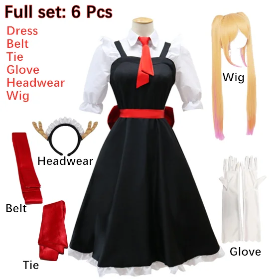 Костюм горничной дракона Tohru аниме-костюм Кобаяси из м/ф Мисс костюмы на Хэллоуин