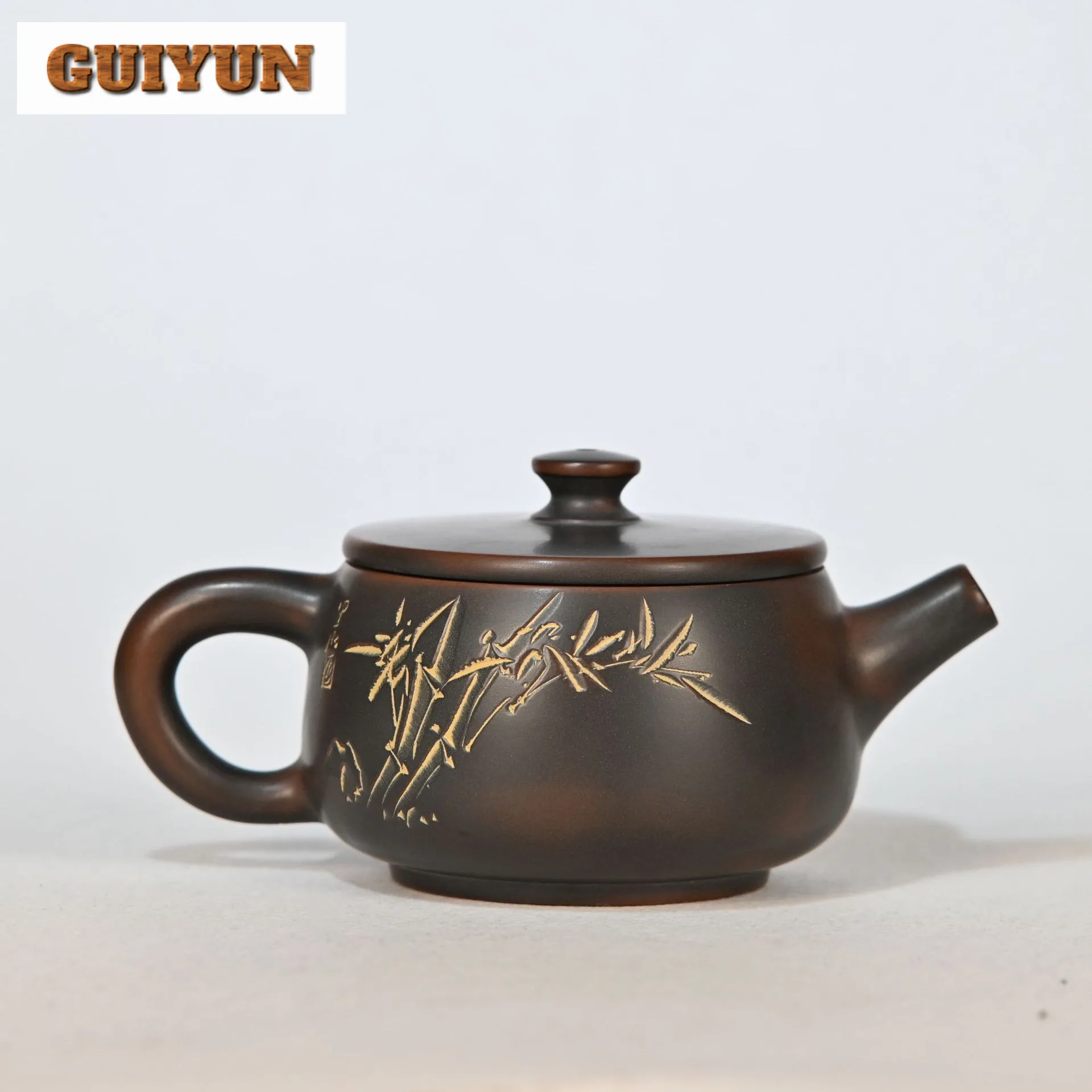 180 мл древний керамический чайник Qinzhou Nixing Master Handamde большое ведро Calibe золотой