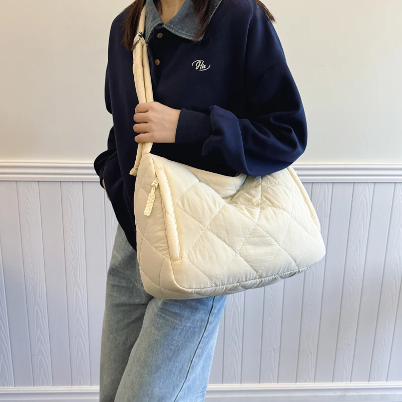 Классическая однотонная Универсальная Женская вместительная сумка через плечо