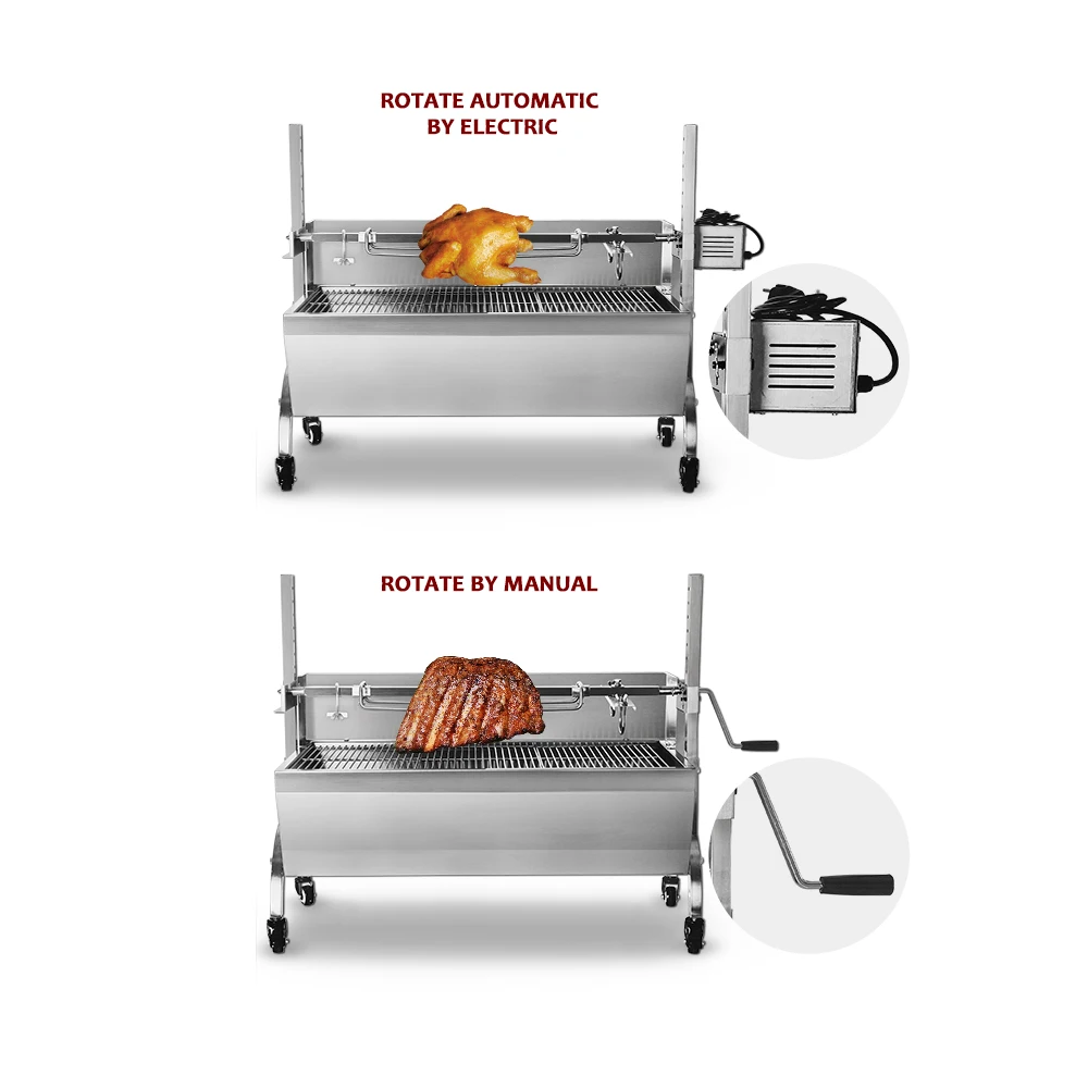 bbq grill charcoal pig spit roaster rotisserie barbeque machine multifunctional electric barbecue grill stainless steel free global shipping