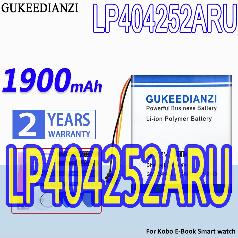 High Capacity GUKEEDIANZI Replacement Battery LP404252ARU 1900mah for Kobo E-Book Smart Watch,GPS,mp3,mp4,cell Phone,speake