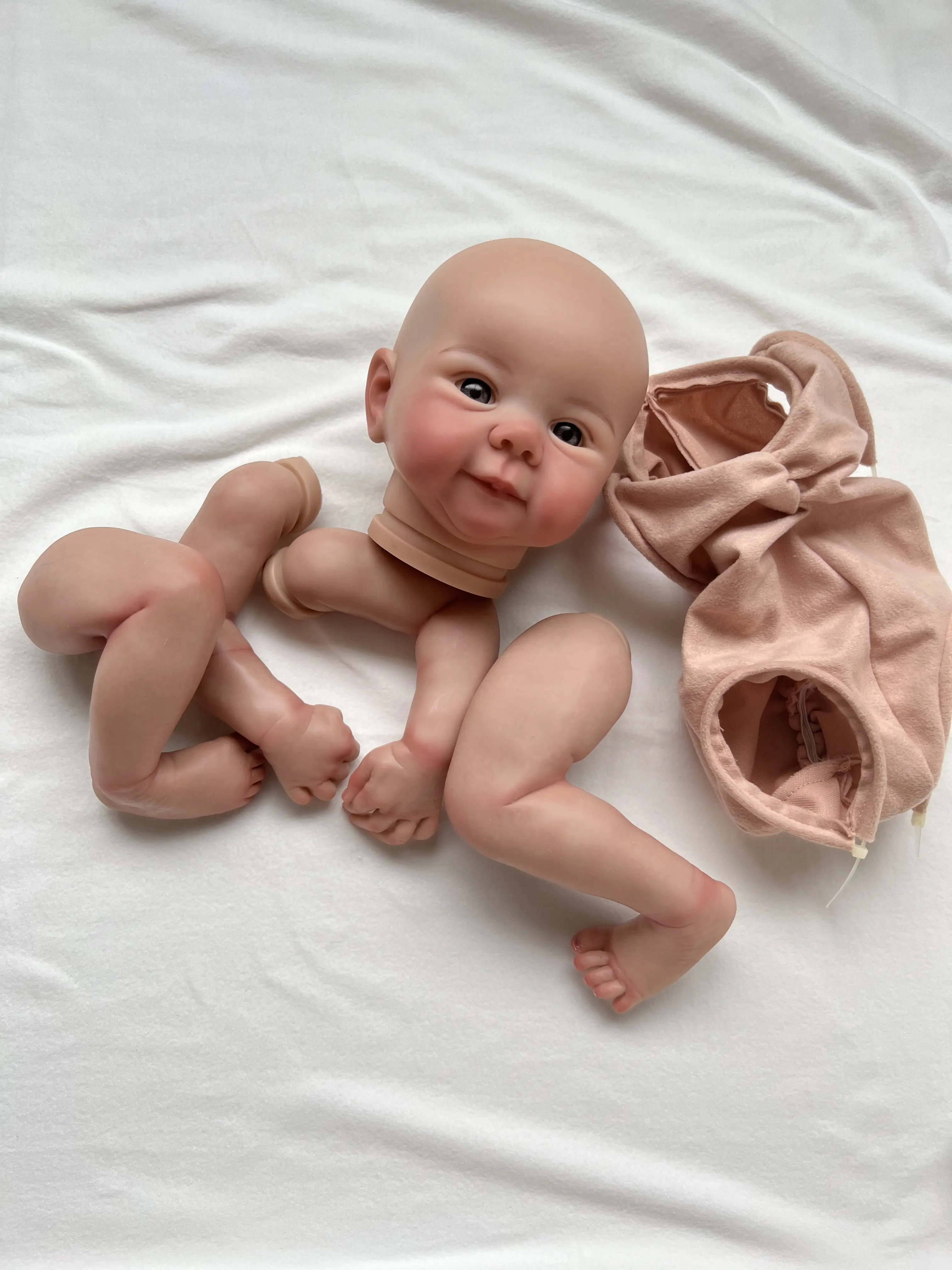 NPK 19 дюймов уже законченная окрашенная кукла-реборн детали Juliette милый ребенок 3D