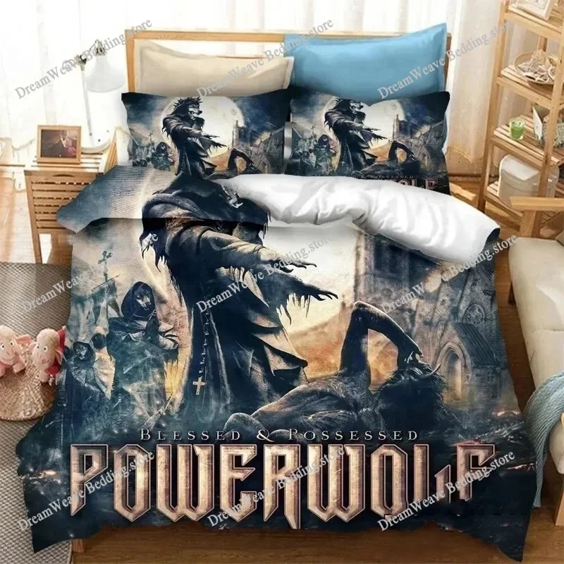 Комплект постельного белья Powerwolf Band с 3D принтом, пододеяльник, пододеяльник, наволочка, одеяло, комплект постельного белья King Queen Size для мальчиков и взрослых (art.: 3920d03dc01a2) - 3920d03dc01a2