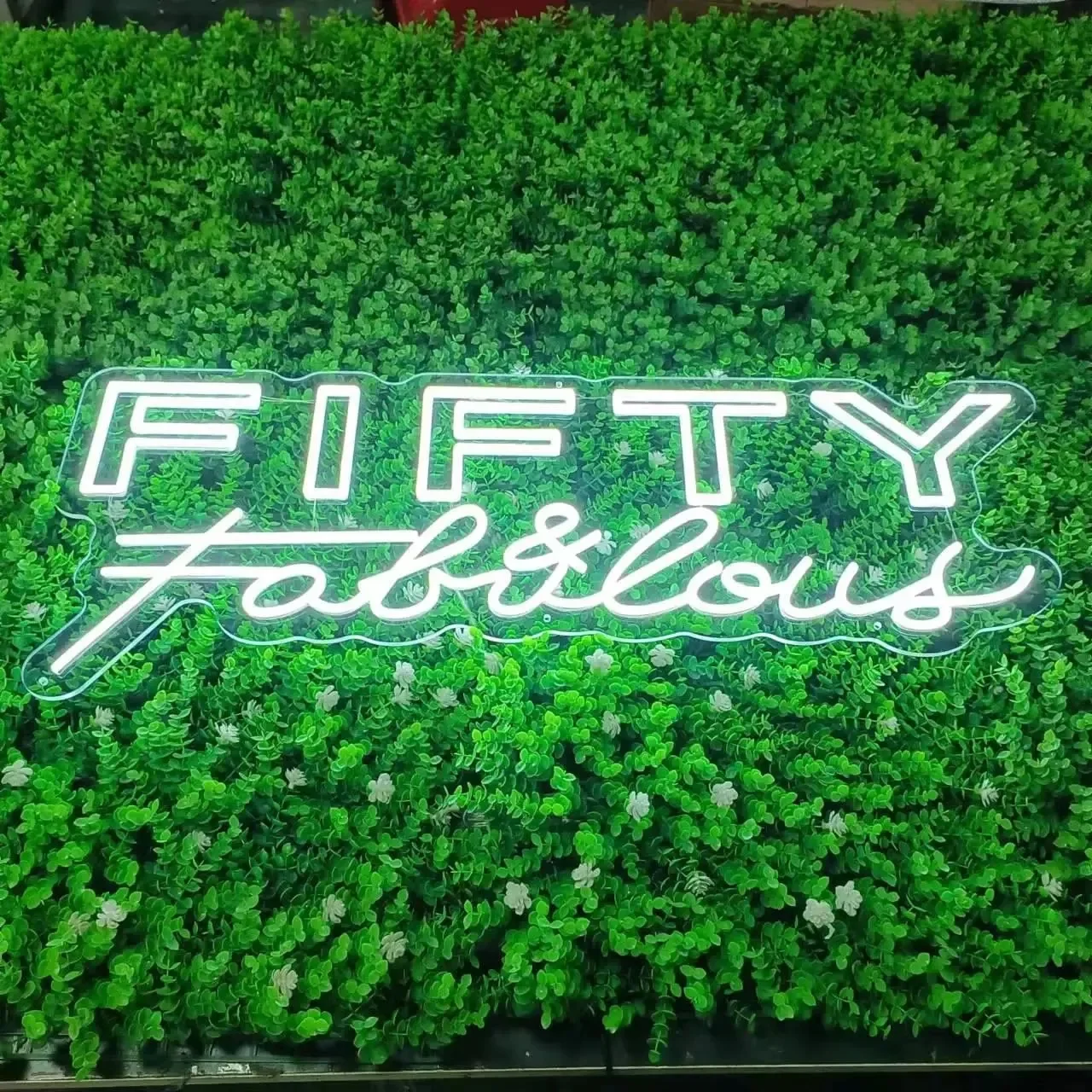 Пятдесят и сказочный неоновый знак на заказ настенный декор для вывески 50-летие