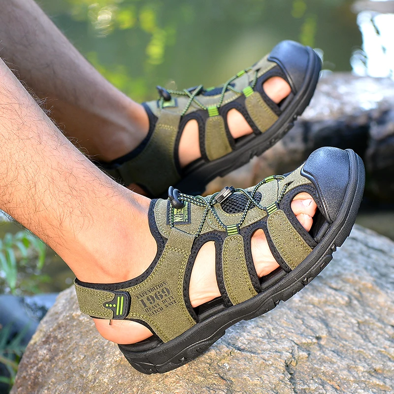 

2022 Summer Men Sandals Leather Men Casual Shoes Outdoor Men Leather Sandals for Men Beach Shoes Roman Shoes Zapatos De Hombre