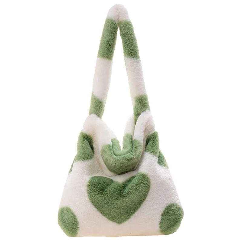 

Shoulder Bag Ladies Furry Tote Bag Large Cute Plush Bag Women Fluffy Purse for Autumn and Winter