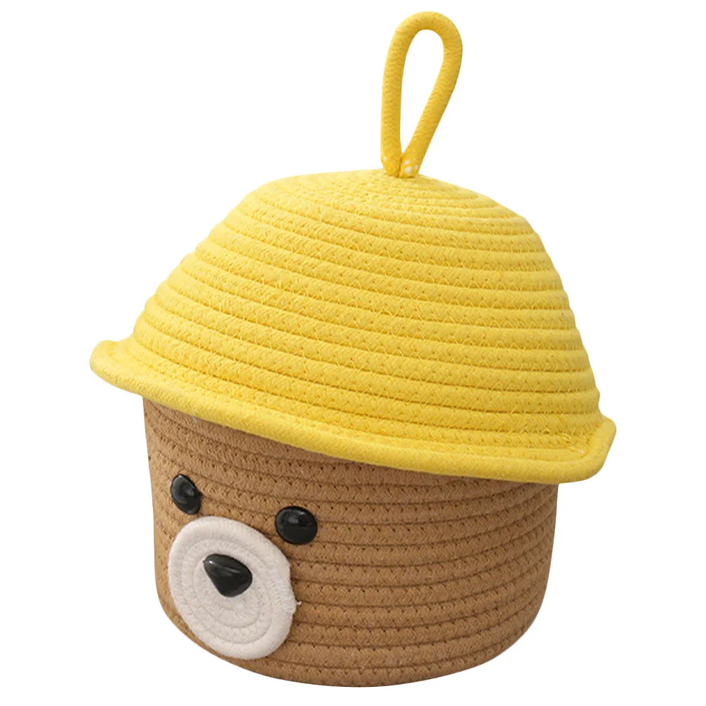 

Basket Woven Storage Rattan Baskets Cotton Organizer Bin Rope Garbage Can Animaltrash Waste Potsnacks Planter Office Sundry