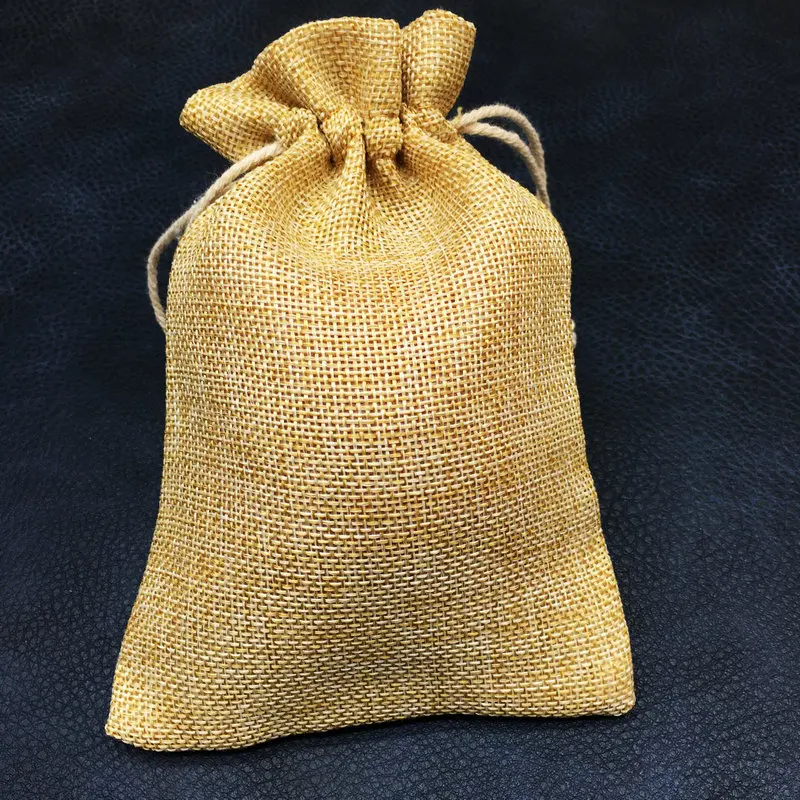 Promotion Jewelry Display Joyero Organizador 50pcs Linen Jewelry Travel Pouch Ring Beads Mini Candy Packing Gift 130*10mm