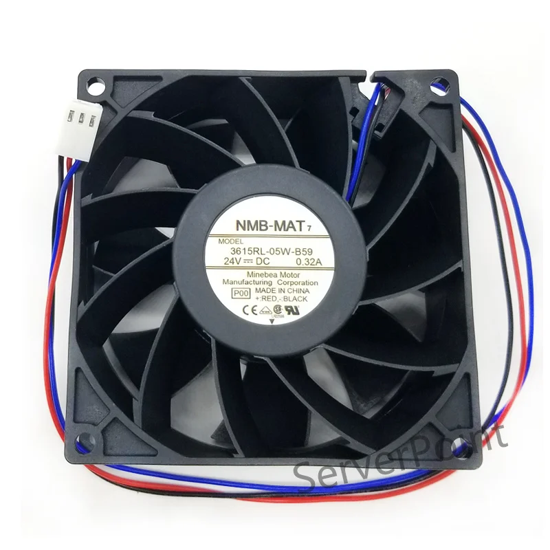 Подлинный новый DC 24V 0.32A 9038 9CM 3615RL-05W-B59 DC 24V 0.32A 3-проводной 90x90x38mm вентилятор охлаждения сервера