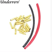 10 pairs 2 0mm 3 0mm 3 5mm 4 0mm gold plated bullet banana plugs male female connectors with 20cm heat shrinkable tube