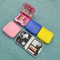 sewing storage box with buckle dust proof embroidery needles carrying cases thread scissor organizer knitting for household