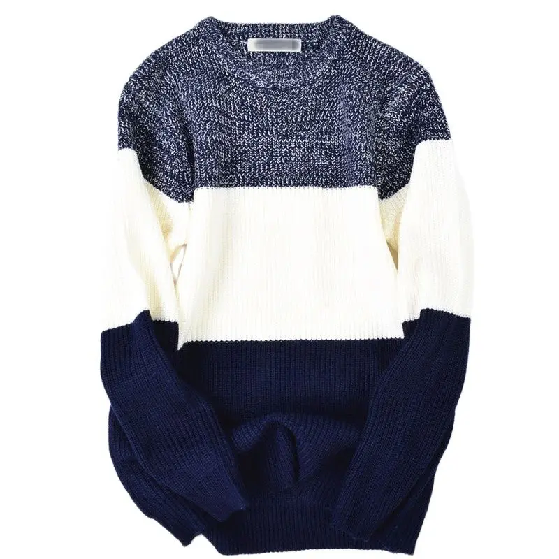 

2022 Korean Pull Femme Jumper Female Autumn Winter Long Sleeve Striped Pullover Women Sweater Knitted Sweaters O-Neck Tops
