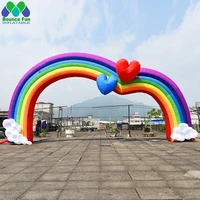 party decoration 10m inflatable arch colorful events supply outdoor exhibition rainbow wedding opening ceremony advertising tool