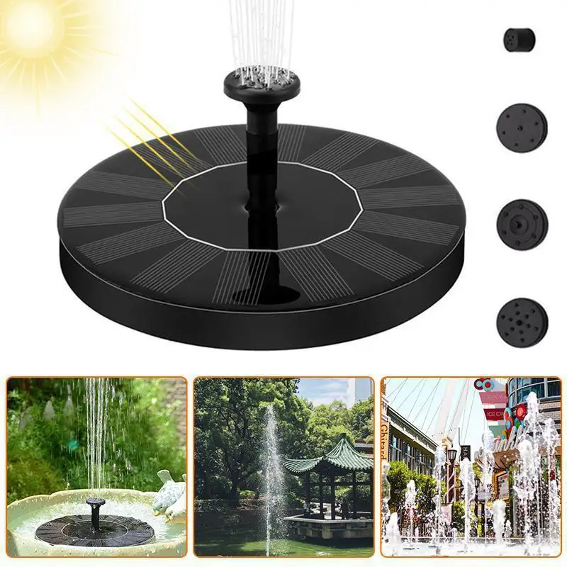 

10V 2W Round Shape Solar Powered Water Fountain for Garden Decor 18x18x3.8cm