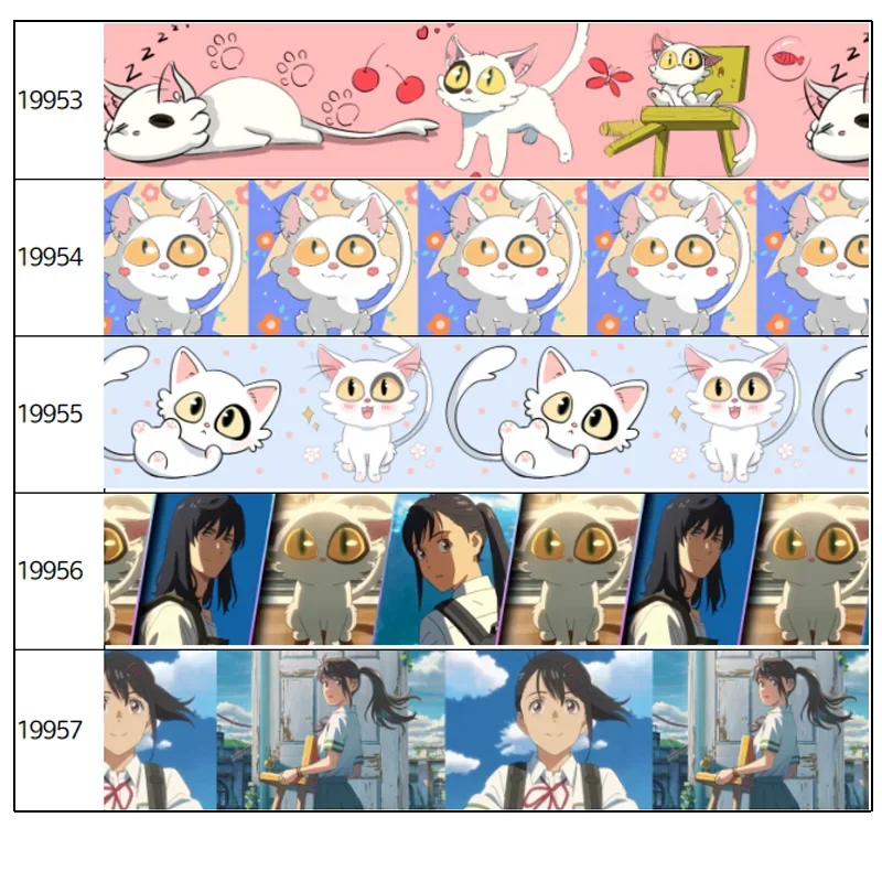 

Корсажная лента DUWES D2279 с японским мультяшным принтом, 50 ярдов