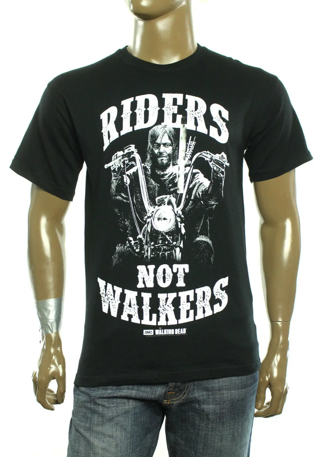 

New Mens Keya Usa Black Walking Dead Riders Crew Neck Graphic T Shirt Tee M