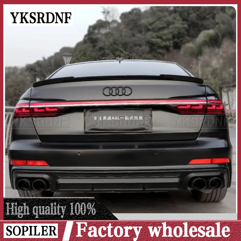 

Спойлер для нового Audi A6 C8 2019 2020 2021, спойлер из АБС-пластика для багажника автомобиля, губа, крылья, хвостовой спойлер A6, аксессуары для украшения